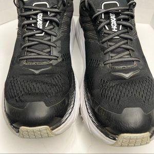 Hoka One One Womens Clifton 6 1102873 BWHT Black Running Shoes Sneakers Size 10